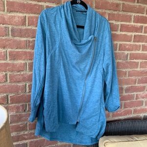 Blue Moto style knit jacket
